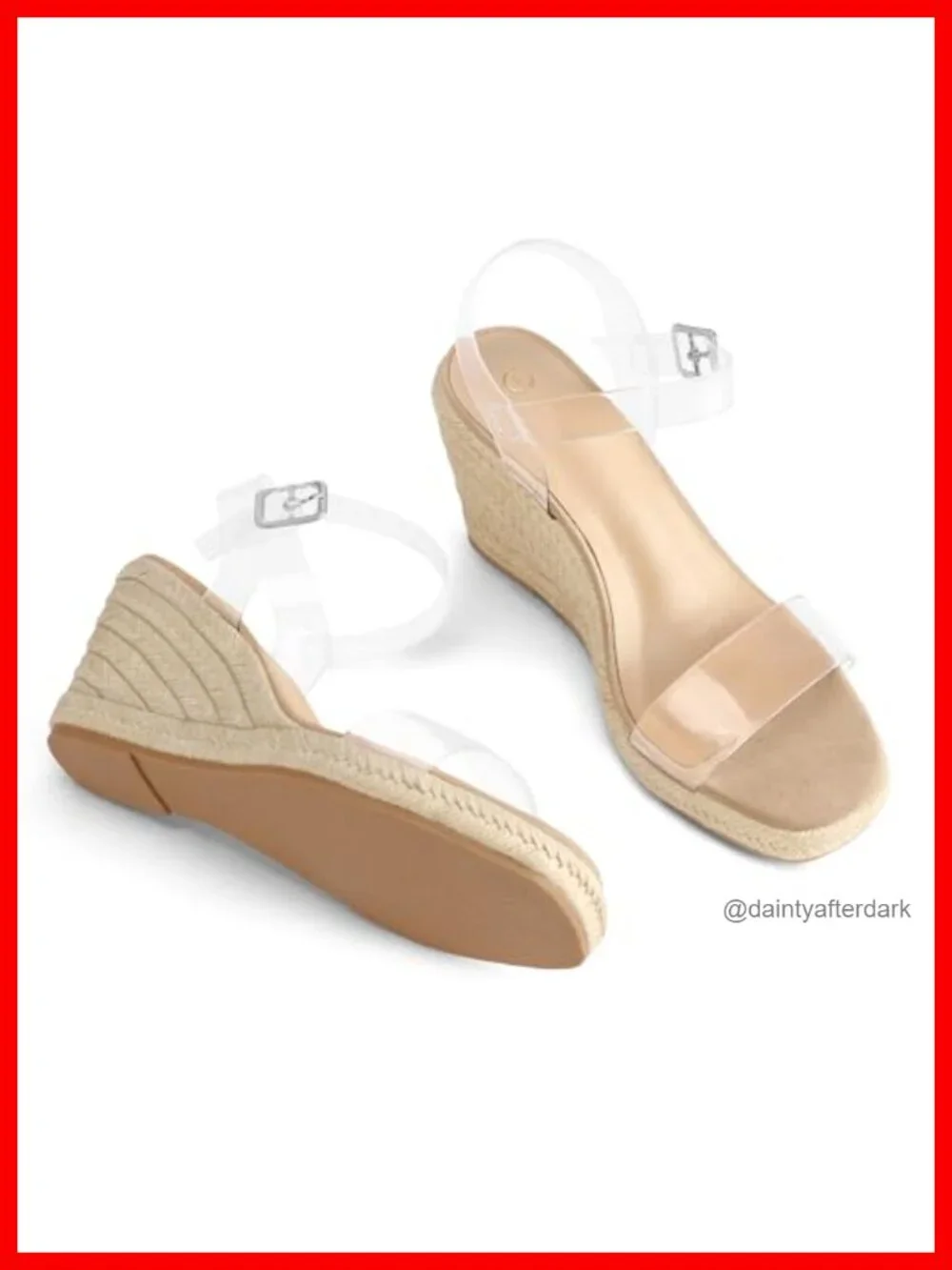 Women's Espadrille Wedge Sandals Square Open Toe 3.3 Inch Heel Adjustable Ankle